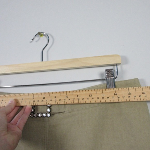 I By Como Pencil Mini Skirt 10 Beige Rhinestone Buckle Slit Y2K Brat Canada 240 - Picture 12 of 12